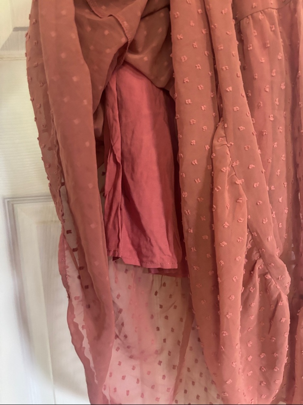 Merokeety Smocked Puff-Sleeve Midi Dress in Dusty Rose NWT - Picture 9 of 12
